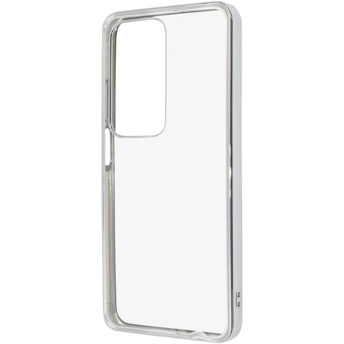 レイ・アウト Layout Oppo A3 5G Like Standard Shock Absorption Bumper Metallic Hybrid Case Silver Oppo A-3 Hard Soft Smartphone Case Smartphone Cover Clear Case Clear Cover Clear Type Clear Protective Shock