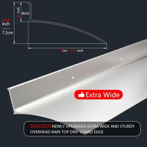 Aluminum Door Rain Drip Guard,Drip Edge for Exterior Doors Window Top | 5.12 W 55.1 L Drip Cap,Rain Diverter,Flashing,Deflector Over Door Silver