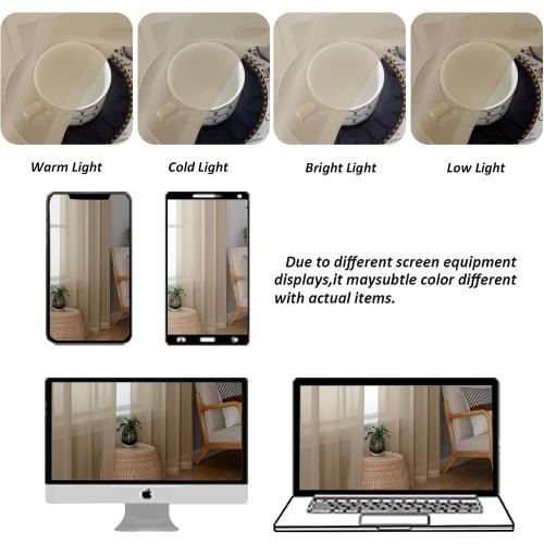 Taupe Sheer Curtains 84 Inches Long 2 Panels Set- Light Filtering Curtains for Bedroom, Soft Airy Voile Rod Pocket Living Room Window Drapes, 42Wx84L Inches, 2 PCS