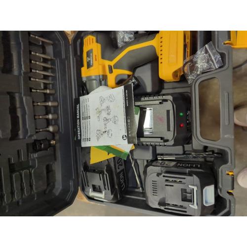 21V Brushless Impact Wrench Set, 1/2 Cordless Power Tool with 2 Lithium Ion Batteries, Charger, Sleeve Adapters and Accessories for Car Maintenance (2Highcapacity battery Toolbox)