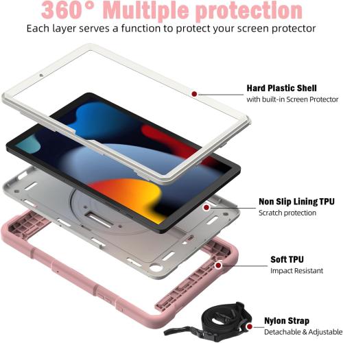 BMOUO for Samsung Galaxy Tab A9 /A9 Plus Case 11 2023, Pink