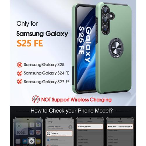 JAME for Samsung Galaxy S25 FE Case Ring Stand Shockproof Phone Case