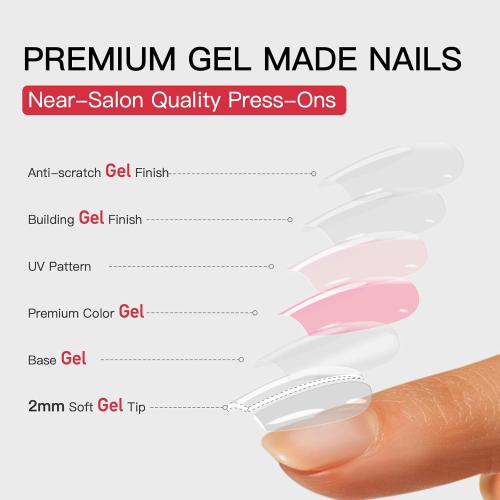 CurvLife Extra Short Square Press On Nails, Nude Whisper Nude, Soft Gel