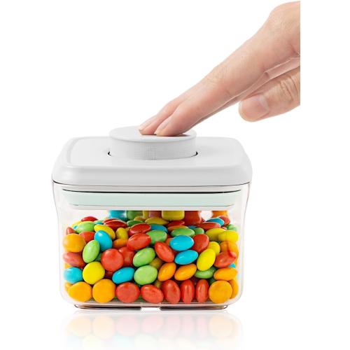 Small Airtight Container, 0.3Qt Mini Snack Jar with Pop-Top Lid