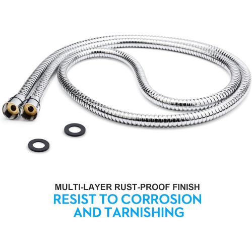 Blissland Shower Hose, 79 Inches Extra Long Stainless Steel Handheld Shower Head Hose with Brass Insert and Nut - Durable and Flexible(Chrome)