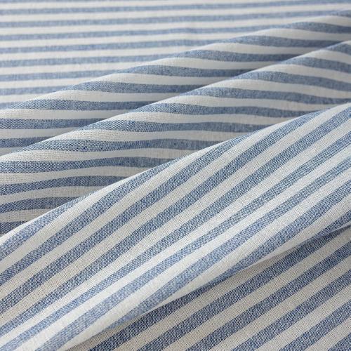 Striped Cotton Blend Tablecloth Ruffled Table Cloth Blue, 52×70
