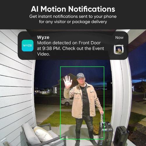 Wired Video Doorbell v2, 2K HD Video with Head-to-Toe view, 2-way Audio, Night Vision, Voice Assistants