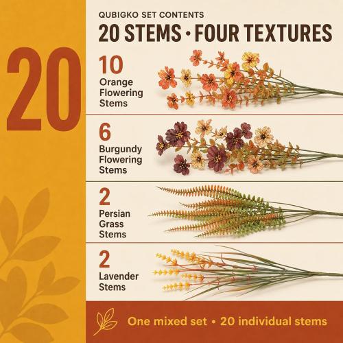 20 Bundles Artificial Fall Flowers for Outdoors, Front Porch Planter Decor