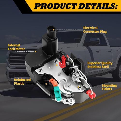 Left Door Lock Actuator Compatible with R-A-M 1500 2500 1994-2002