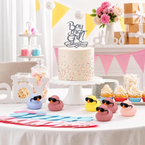 Sosation 36 Pcs Macaron Mini Rubber Ducks with Sunglass in Bulk 2.2, Solid