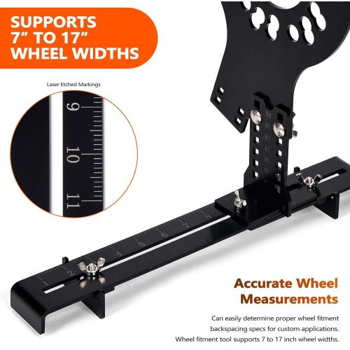 Wheel Fitment Tool 6-Lug, Offset & Backspacing Measuring Tool for 14-22 Wheels, 7-17 Wide, Universal Rim & Tire Fitment Simulator
