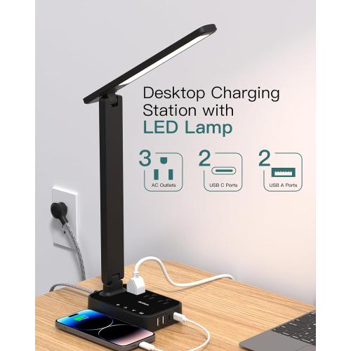 Addtam LED Desk Lamp with 4 Modes for Home Office College Dorm Essentials