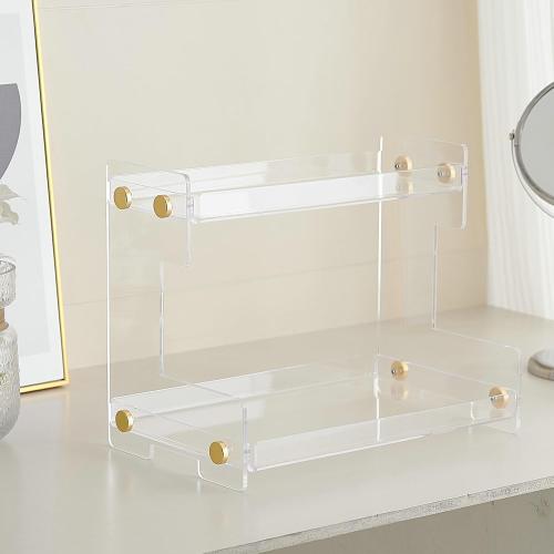 Bathroom Counter Organizer Acrylic Standing Holder Cosmetic Storage Perfume Shelf for Bathroom Bedroom Dressing Table1