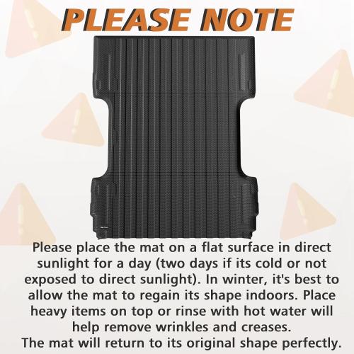 TripleAliners Truck Bed Mat Compatible with 2007-2019 Chevy Silverado/GMC Sierra 1500 2500 3500HD LD Limited Accessories 6.6FT Bed Perfectly Flush All Weather Protection TPE HeavyDuty Pickup Mat