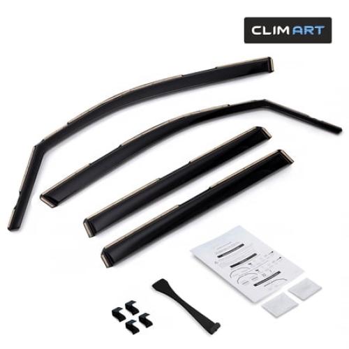CLIM ART In-Channel Incredibly Durable Rain Guards for Pilot 2016-2022, Original Window Deflectors, Vent Deflector, Vent Window Visors, Dark Smoke Car Accessories,4pcs - 616276