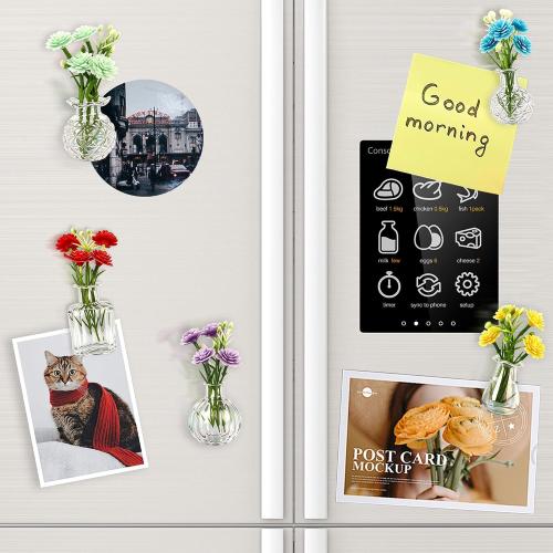 ZOYVUX Cute Mini Vase Magnets for Fridge, Funny Decorative Magnets, 5 Pack