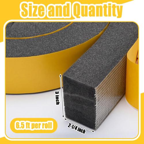 3 Inch x 2-1/4 Inch x 6.5 ft Air Conditioner Foam Tape Window