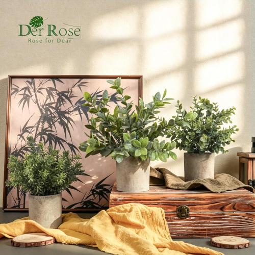Der Rose 3 Pack Fake Plants Artificial Plants for Office Bathroom Decor