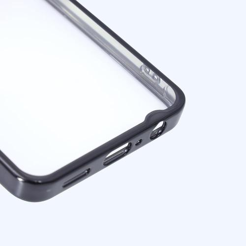 レイ・アウト Layout Oppo A3 5G Like Standard Shock Absorption Bumper Metallic Hybrid Case Silver Oppo A-3 Hard Soft Smartphone Case Smartphone Cover Clear Case Clear Cover Clear Type Clear Protective Shock