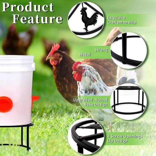 Sturdy Metal Stand for Chicken Feeder Waterer with Spill Design Easy Assembly Outdoor Rack Chicken Feeder Bracket