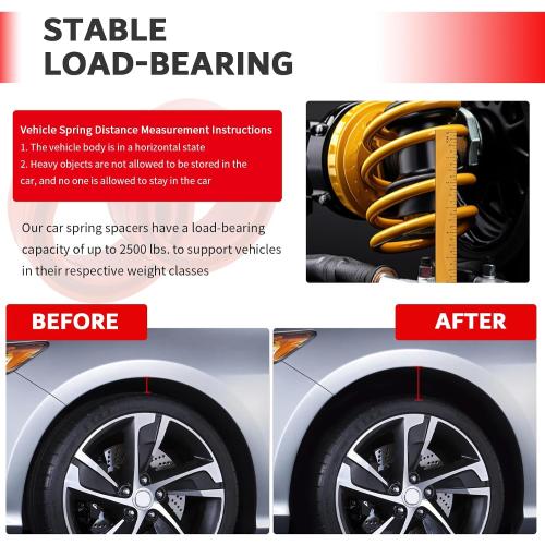 2PCS Coil Spring Spacers for Cars Includes Ties,Upgraded Car Coil Spring Booster Fits 1.5 Springs Spacing Improves Car Stability,Heavy Duty Rear Shocks Springs Spacer (B Type)