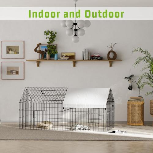 NUGRIART Metal Chicken Coop 83x38 Chicken Run Pen with Cover