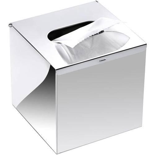 Sumnacon Square Tissue Box Cover Wall Mounted Tissue Box Holder,Silver