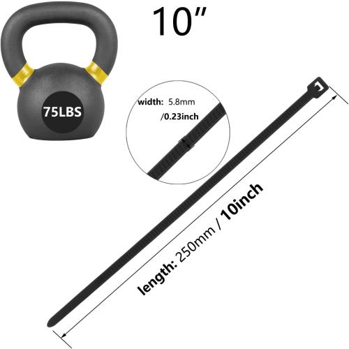 Black Zip Ties 75LBS Tensile Strength Self-Locking heavy duty UV Resistant Cable Tie Wraps for indoor and outdoor use(Black)