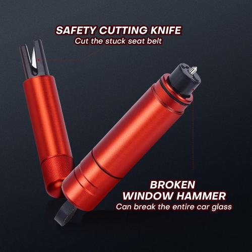 LANBOUY 2 Pack Car Window Breaker Seatbelt Cutter Tool, Glass Breaker Hammer Seatbelt Cutter Safety Glass Breaking, Life Saving Safe Emergency Escape Tool (Red)