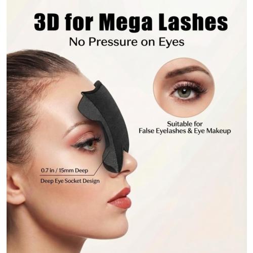 Weighted Eye Mask for Sleeping 2 Pack: Gentle Pressure Blackout Sleep Mask with 3D Contoured Cups, Zero Eye Pressure Sleep Mask for Lash Extensions, Memory Foam Travel Mask, Black Pink