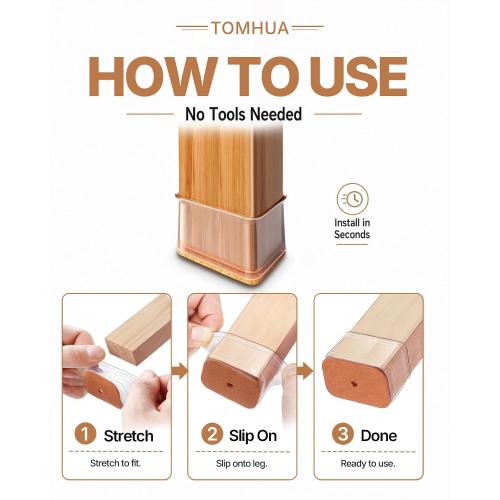 Chair Leg Floor Protectors Rectangle Caps Covers Furniture Pads