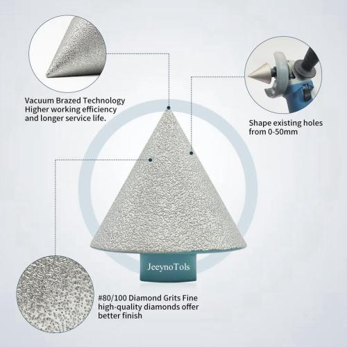 JeeynoTols Diamond Core Drill Bits Set 9pcs(4/5,1,1-3/8,2,2-1/2,4 Drill Bit 2 Beveling Chamfer Bit 2 Adapter) for Ceramic,Tile,Marble,Porcelain for Drilling,Shape,Enlarge,5/8-11 Thread