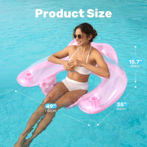 USED‼️SLOOSH Inflatable Pool Floats Adult,2 Pack Pool Chairs with Cup Holders,X-Large Blow up Floats Chair,Hammock Noodle Mat for Relaxing Summer Water Fun Swimming Party Beach