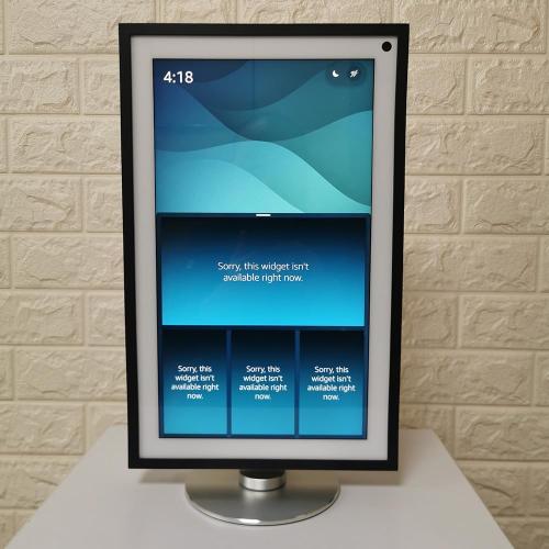 ATOPCAENRT Made for Amazon Echo Show 15 Tilt and Swivel Stand - Premium Aluminum Design, Adjustable and 360-degree Rotatable Display Screen for Portrait and Landscape Orientations Silver