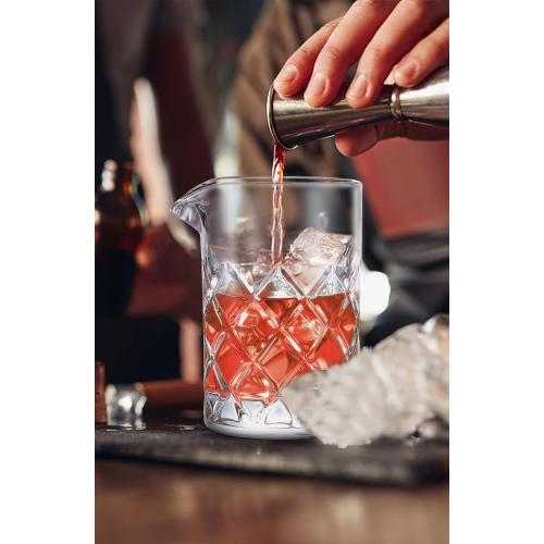 KITESSENSU Bar Mixing Glass, Seamless Pitcher for Stirred Cocktails with Weighted Bottom, Old Fashioned Bartender Accessory and Tool - 18oz 530ml