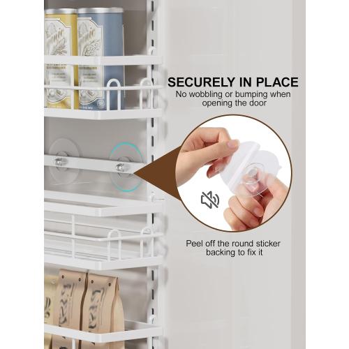 Delamu 9-Tier Over the Door Pantry Organizer, Adjustable Pantry Door Organizers and Storage, Metal Hanging Basket Wall Spice Rack Seasoning Organizer, Door Organizer Kitchen Bedroom Bathroom,12White