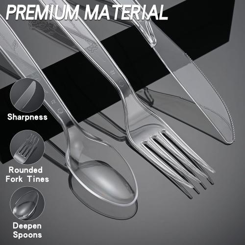 1000 Count Heavy Duty Clear Plastic Spoons Disposable