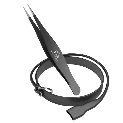 Fine Point Tweezers for Women and Men Stylish X Drop Wristband- Splinter, Ticks, Facial or Chin Hair, Brow & Ingrown Hair Removal Set – Sharp, Needle Nose, Stainless Steel, Surgical Precision Pluckers