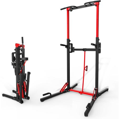 ONETWOFIT Foldable Power Tower Pull Up Bar Station, Multi-Function Adjustable Height Pull Up Dip Station for Home Gym Workout, Strength Training Fitness Equipment, Pull Up Stand 360LBS/Pro 400LBS/Pro Max 600LBS