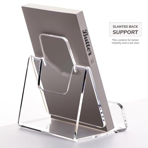HeZone Acrylic Brochure Holder 5x6 Inch,Clear Pamphlet Holder Display Stand for Trifold 4&5&6 Inch Flyers,Pamphlets,Booklets,Menu,Leaflets for Office,Home,Store,1 Pack,A5
