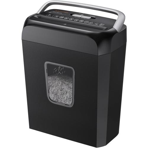 Bonsaii 6-Sheet Cross Cut Paper Shredder for Home, 3.4 Gal Bin
