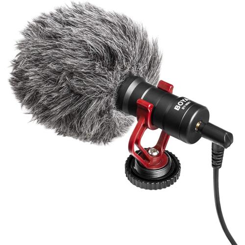BOYA MM1 Universal Camera Microphone Super-Cardioid Shotgun Microphone with Shock Mount for Camera, Consumer, Camcorder iPhone, Android Smartphones