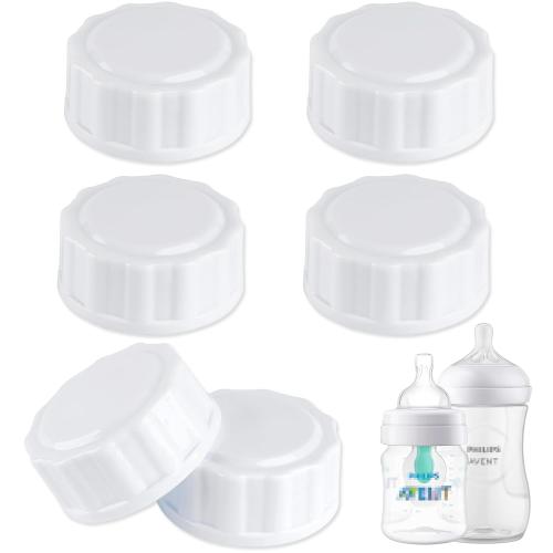 (6-PCs) Travel Bottle Caps Compatible with Philips Avent Bottles, Bottle Lids Replacement, Storage Caps Replacement for Avent Baby Bottles