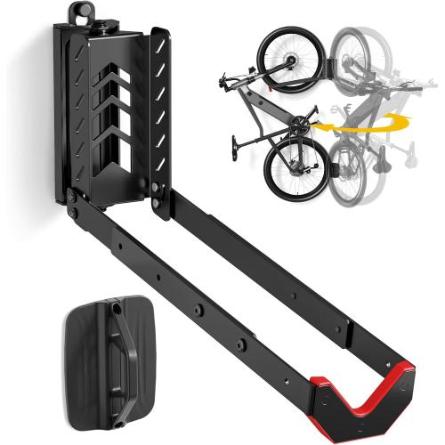 monTEK No-Lift Swivel Bike Wall Mount, Bike Hangers for Garage, 1 Pack
