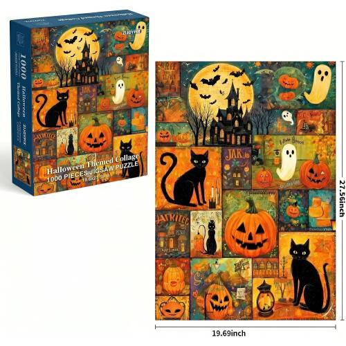 1000 Piece Puzzle for Adults, Halloween Themed Collage
