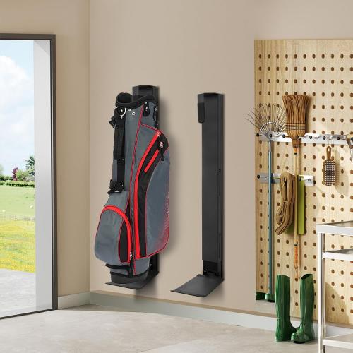 Wall Mount Golf Bag Storage Stand Organizer Rack for Garage Golf Bag Holder | Adjustable Air Spring Sliding Golf Bag Holder for Wall, Space-Saving Heavy-Duty Golf Bag Wall Mount for Garage, Club Basement