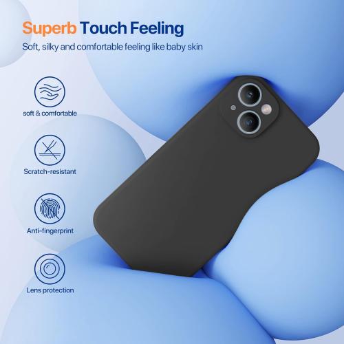 Miracase Silicone for iPhone 14 Case, Black