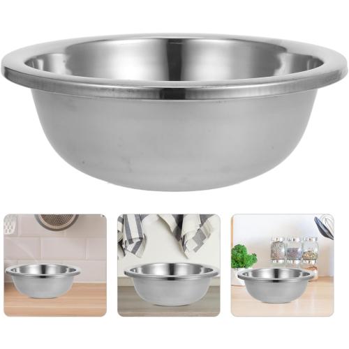 PRETYZOOM Large Stainless Steel Kitchen Basin 15 Inch Multipurpose Mixing Bowl for Vegetable Washing Dough Making and Face Washing