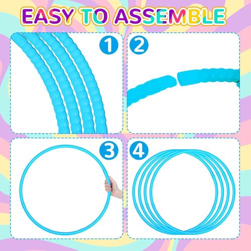 Shappy 6 Pcs Exercise Hoop Set Detachable Adjustable