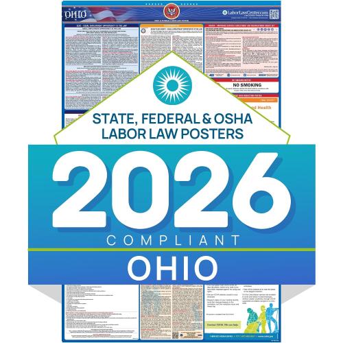 Labor Law Poster Ohio 2026, State, Federal Workplace Notices 26 x 39.5